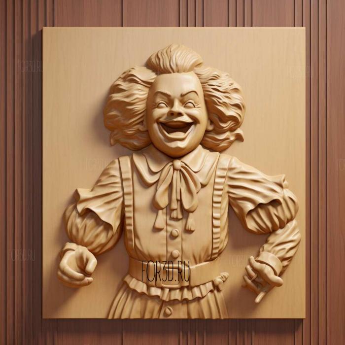 ronald mcdonald 1 stl model for CNC